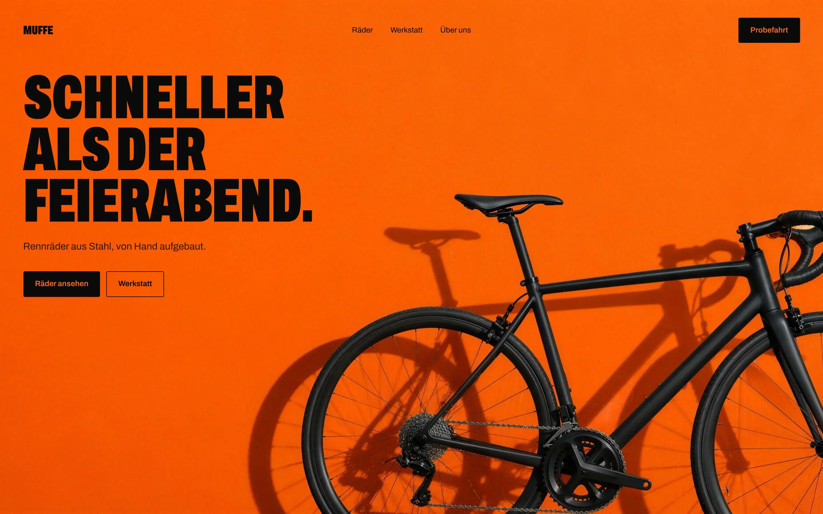 Startseite von Muffe auf dem Desktop