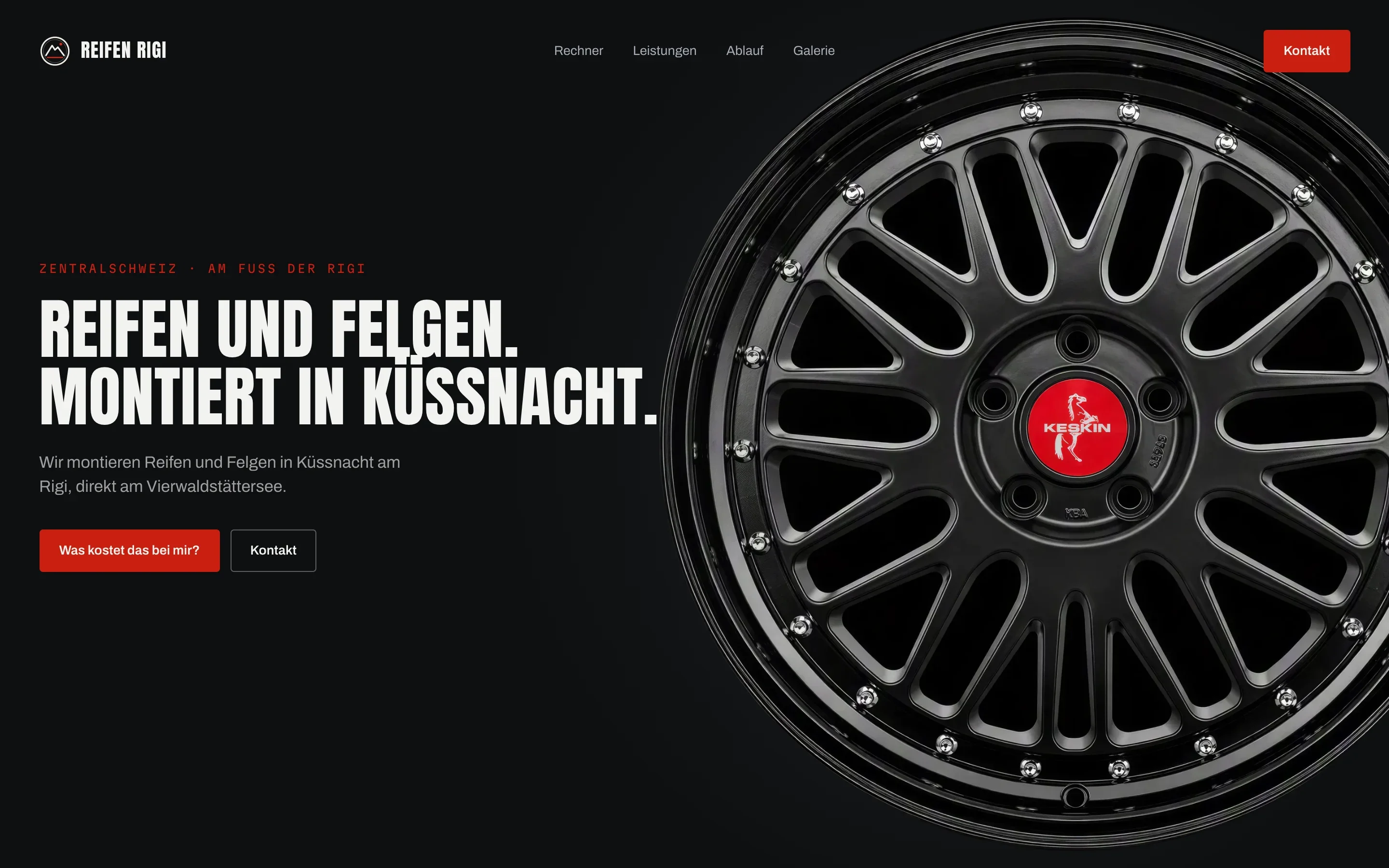 Startseite von Reifen Rigi auf dem Desktop
